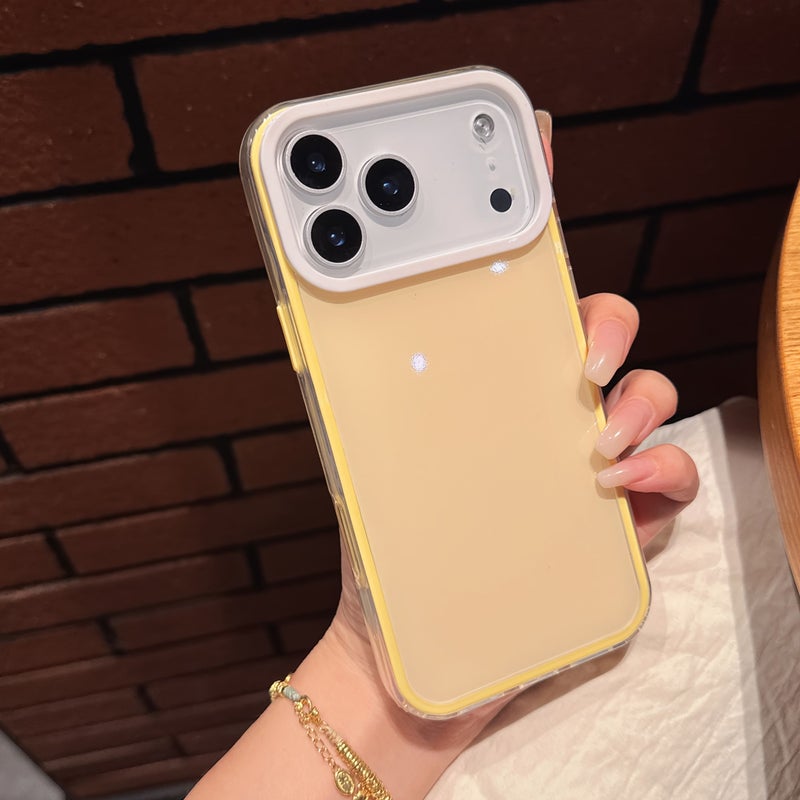 Yellow Jelly 3 in 1 Phone Case for iPhone 14 13 15 16 17 Pro Max Simple Unisex Protective Cover - Image 5