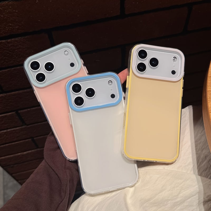 Yellow Jelly 3 in 1 Phone Case for iPhone 14 13 15 16 17 Pro Max Simple Unisex Protective Cover - Image 1