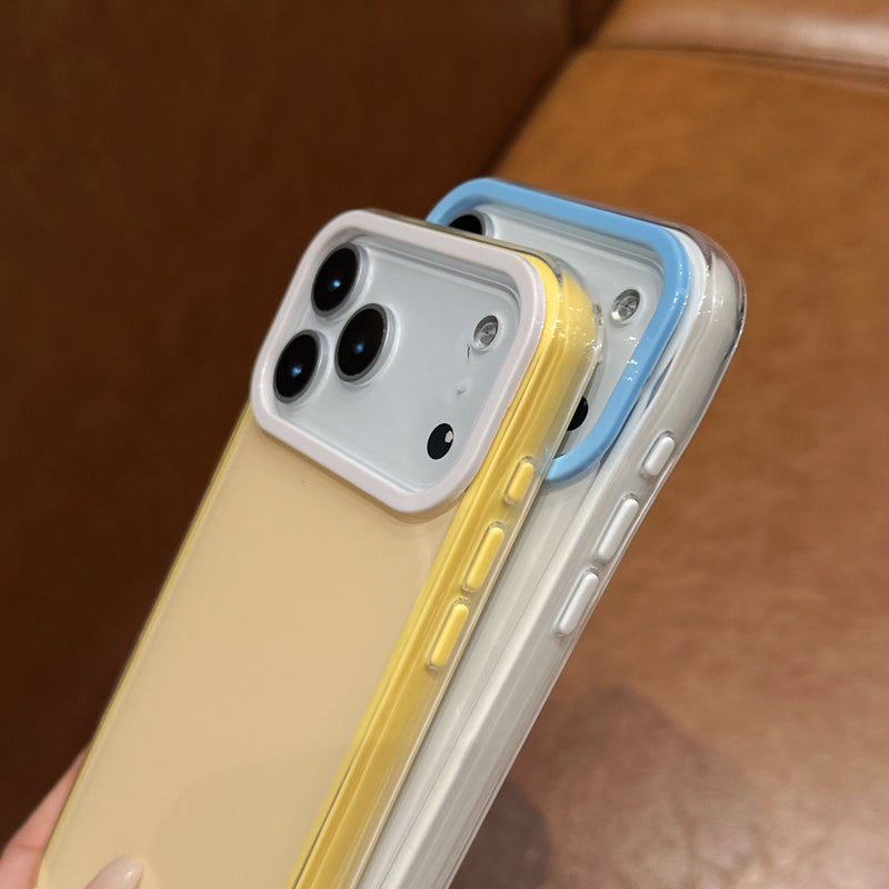 Yellow Jelly 3 in 1 Phone Case for iPhone 14 13 15 16 17 Pro Max Simple Unisex Protective Cover - Image 2
