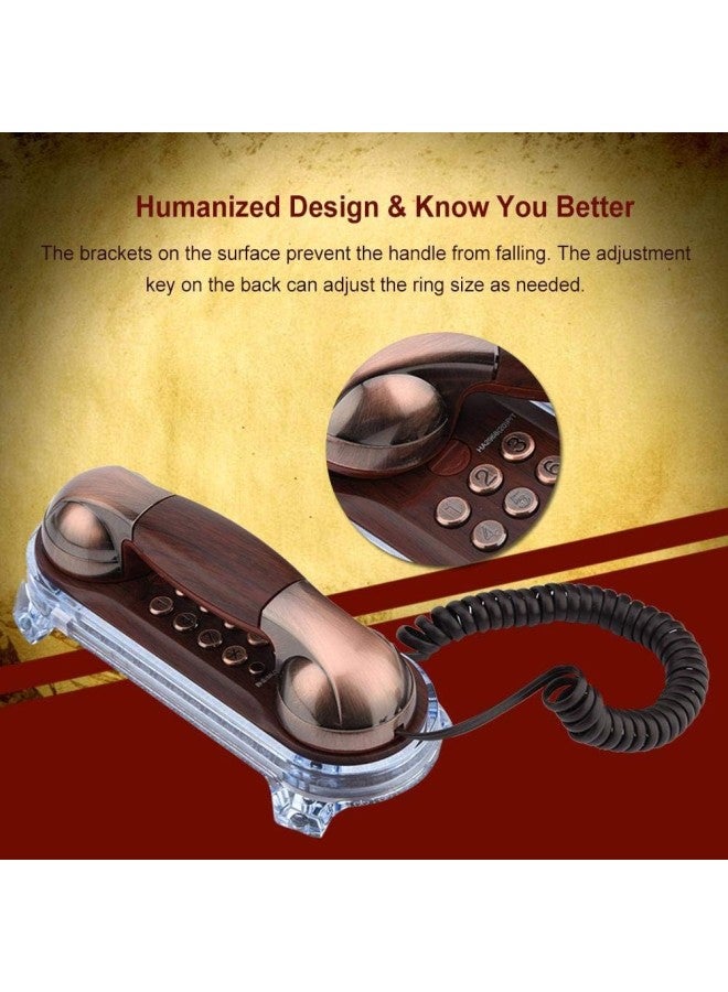 klarako Antique wall-mounted retro telephone Cable-fixed telephone Land-line fashion telephone for home hotel(Red) - Image 4