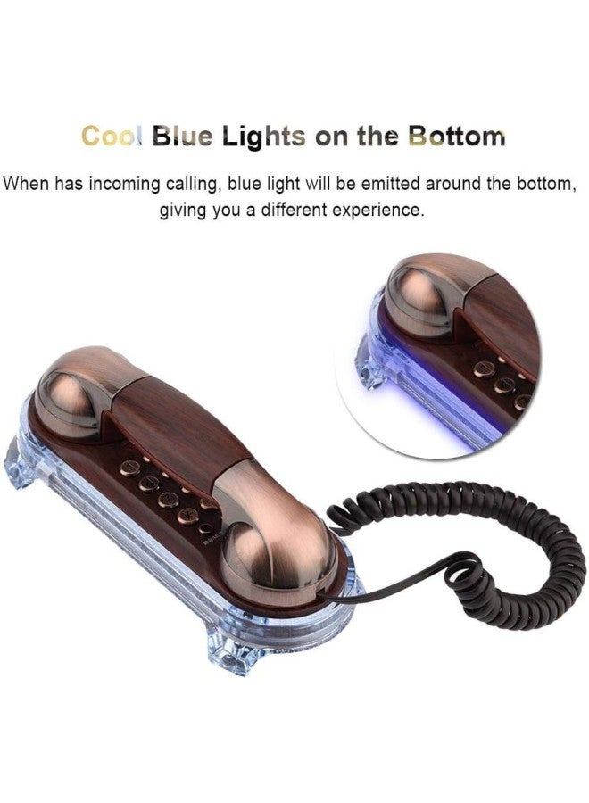 klarako Antique wall-mounted retro telephone Cable-fixed telephone Land-line fashion telephone for home hotel(Red) - Image 3