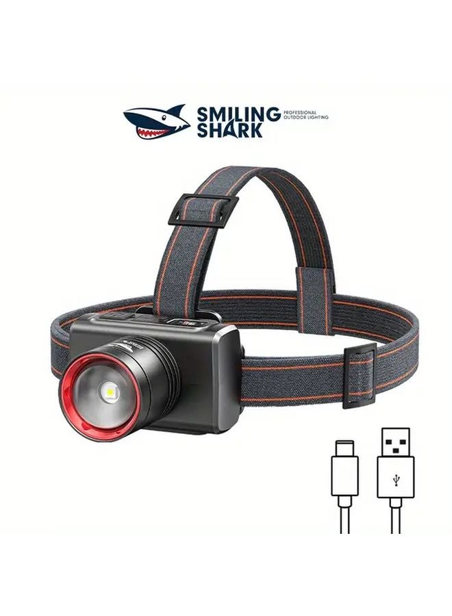 سميلينغ شارك حساس الحركة مصباح أمامي LED قابل لإعادة الشحن قابل للتكبير / التصغير فضي 3 أوضاع منفذ Type C - Image 3