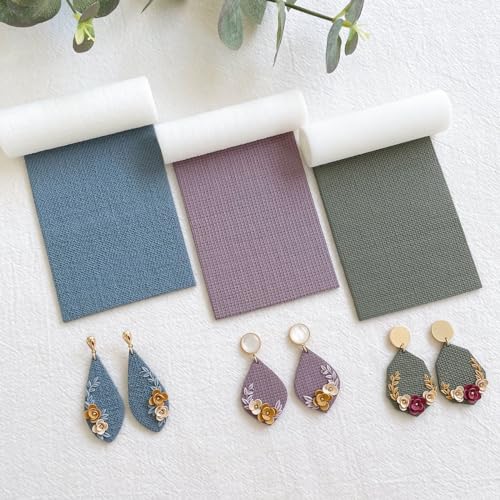 KEOKER Polymer Clay Texture Roller, Polymer Clay Roller for Making Earrings, Texture Roller for Polymer Clay, Like Polymer Clay Texture Sheets, Great Work with Polymer Clay Cutters (fabric) (3pcs All) - Image 1