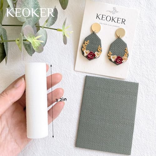 KEOKER Polymer Clay Texture Roller, Polymer Clay Roller for Making Earrings, Texture Roller for Polymer Clay, Like Polymer Clay Texture Sheets, Great Work with Polymer Clay Cutters (fabric) (3pcs All) - Image 2