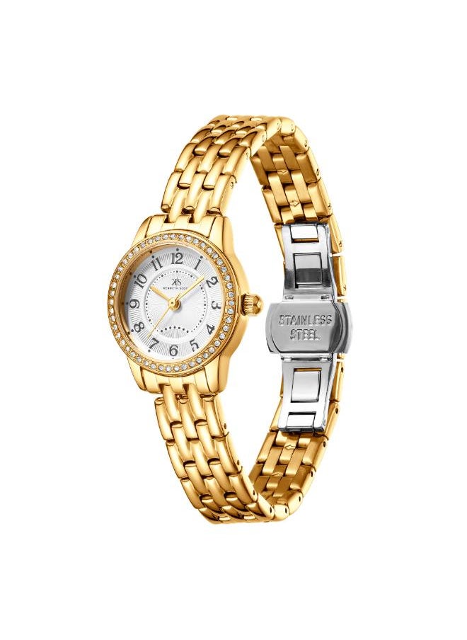 KENNETH SCOTT Women's Analog Display Watch With Gold Stainless Steel Strap - K25511-GBGW  - Image 2