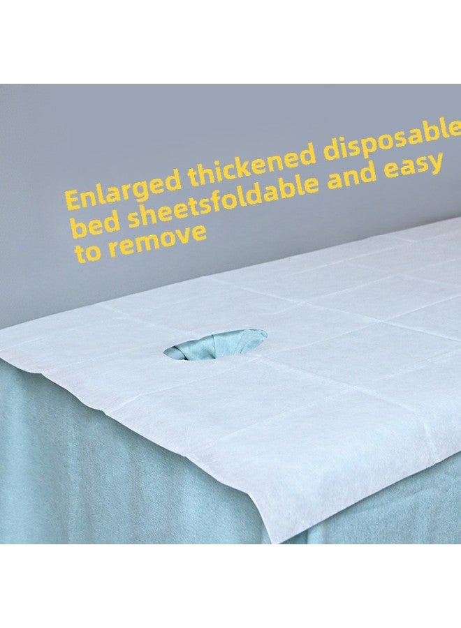 100 Disposable Beauty Bed Sheet Waterproof Oil-proof Pad Single Hole Thickened Bed Sheet Non-woven Fabric For Beauty Salon-Color:White With Holes-Specifications:Oil-proof Waterproof 180*200 50 Pieces - Image 2