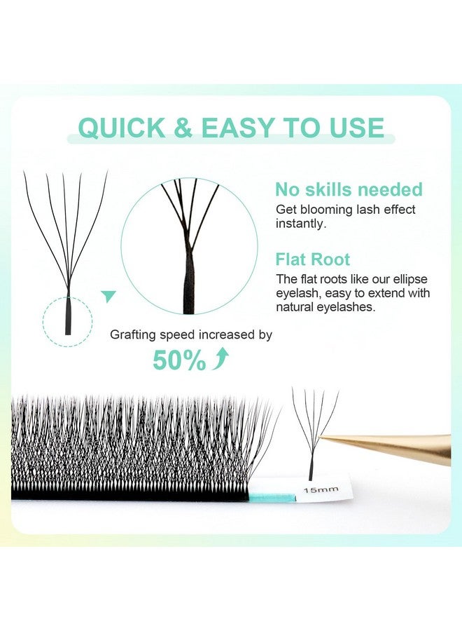 نجراكو 5D W رمش تمديد 0.07 مم 5D حجم غير لامع أسود مراوح عنقودية مصنوعة مسبقًا رموش Yy (10 مم 0.07 عمق) - Image 3