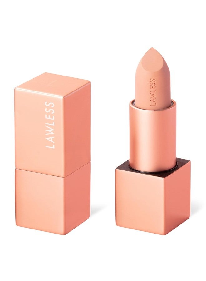 Lawless Women's Forget the Filler Lip-Plumping Line-Smoothing Satin Cream Lipstick, Platinum, 0.1 Ounce - Image 1