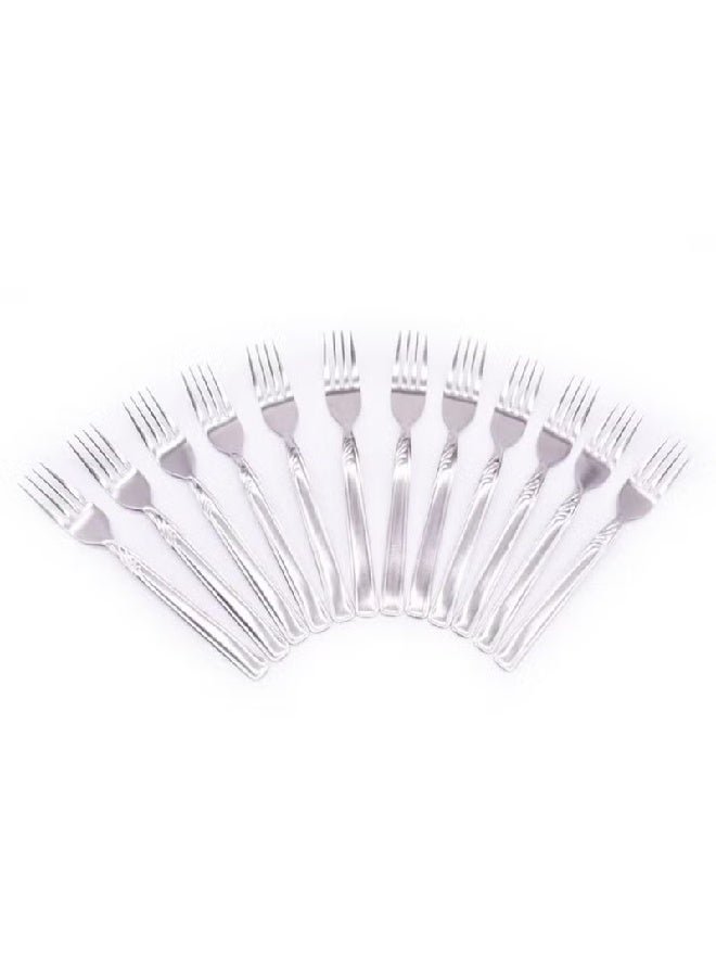 LTR NCS-769SDF Stainless Steel Dessert Fork Set – Elegant Tableware, Pack of 2 - Image 1