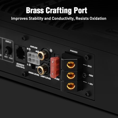 JinYeZi جين يي زي 10" 1200W مضخم صوت تحت المقعد مع أمب، أمب MOSFET من الفئة D وتصميم تبديد حرارة فعال، تحكم مستقل لفلتر التمرير المنخفض/الكسب/تعزيز الباس، مناسب للشاحنات/SUVs/جيب/MPVs - Image 5