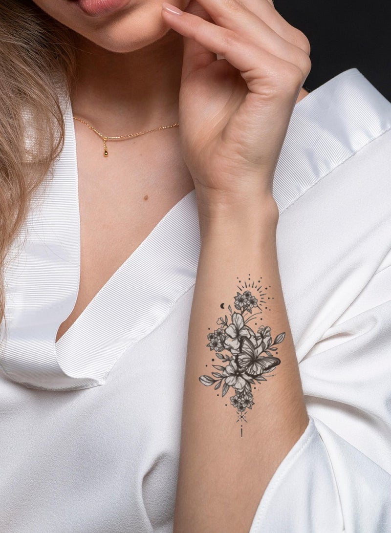 30-Pack Temporary Tattoo Stickers – Waterproof Butterfly, Flower & Heart Art for Kids Adults Men and Women - Image 5