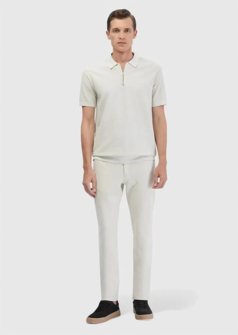 رامسي بنطلون ساندي المحبوك بقصة ضيقة مناسب للإطلالات الكاجوال