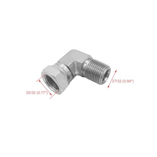 BEITERSTOE 2PACK 15010808 Hydraulic Hose Adapter Fitting 12 Male 1214 NPTF 12 Female 1214 NPSM Swivel 90 Elbow SAE Pipe Joints Connector Carbon Steel - Image 3