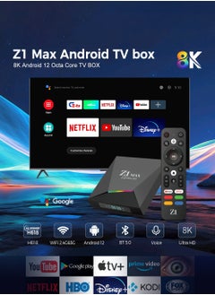 ماركة غير محددة جهاز Android 12 8K UHD TV Stick & TV Box مع تطبيقات Google Play و YouTube و Chrome وجهاز تحكم عن بعد بوضع الفأرة، استمتع بمشاهدة الأفلام والتلفزيون والراديو والموسيقى والألعاب وتصفح الويب والأخبار.  - Image 1