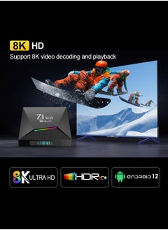 ماركة غير محددة جهاز Android 12 8K UHD TV Stick & TV Box مع تطبيقات Google Play و YouTube و Chrome وجهاز تحكم عن بعد بوضع الفأرة، استمتع بمشاهدة الأفلام والتلفزيون والراديو والموسيقى والألعاب وتصفح الويب والأخبار.  - Image 4
