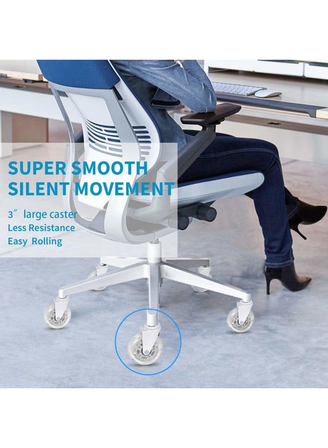 LPHY Office Chair Wheels Replacement 3 Inch Rubber Desk Chair Casters Smooth Rolling Heavy Duty Casters Safe for All Floors Including Hardwood Universal Stem 7/16 Inch, White - Image 5