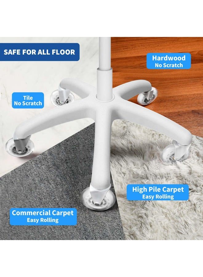 LPHY Office Chair Wheels Replacement 3 Inch Rubber Desk Chair Casters Smooth Rolling Heavy Duty Casters Safe for All Floors Including Hardwood Universal Stem 7/16 Inch, White - Image 4
