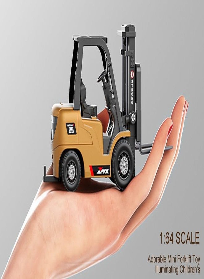 Babelly 1/64 2.4G Mini RC Car Alloy Forklift Support App Remote Controlled LED Light Sound Engineering Vehicle Desktop Toys Model Collection Gift (Mini RC Forklift) - Image 3