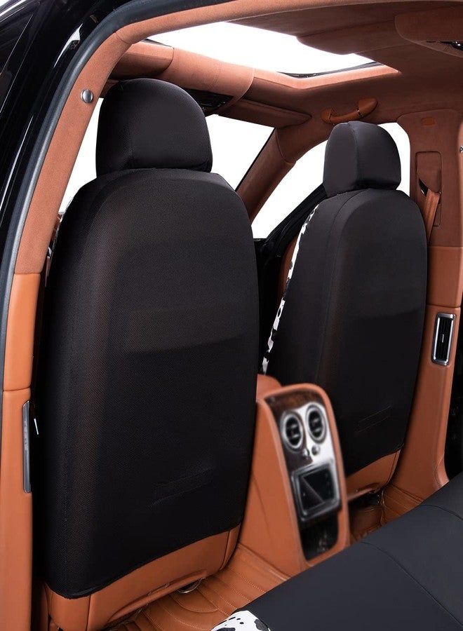 Flying Banner car seat Covers Protects Water Proof Faux Leather Carbon Fiber Front and Rear Bench (Cow Black, Full Set -- 8PCS) - Image 4