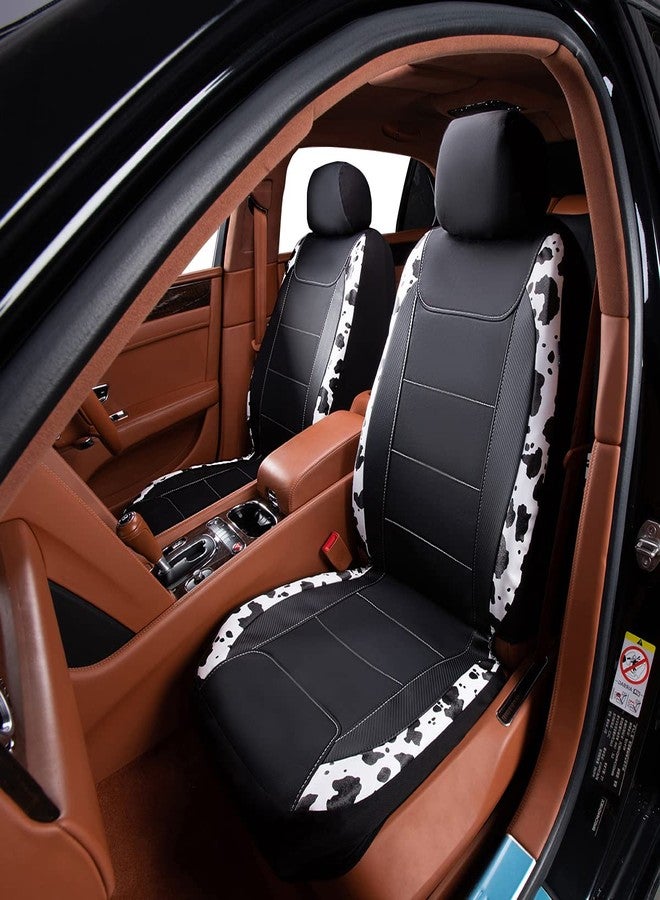 Flying Banner car seat Covers Protects Water Proof Faux Leather Carbon Fiber Front and Rear Bench (Cow Black, Full Set -- 8PCS) - Image 3