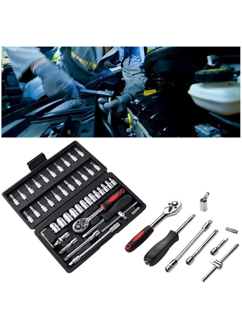 1 Pcs Tool Kit & Screwdriver Set And Socket Set Wrench Set Stanley Ratchet Spanner Set Multi Purpose Combination Allen Key Tool Case Precision Tool Set Bike Tool Kit Set All Bike Car  - Image 1