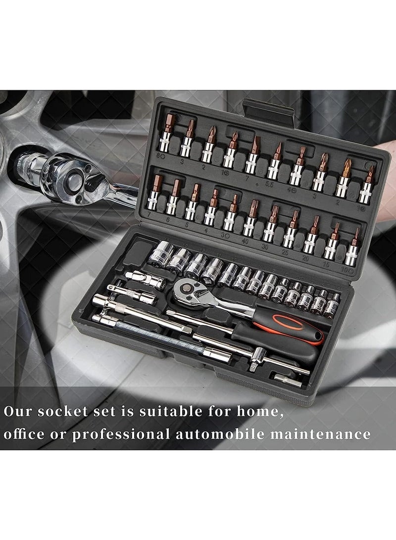 1 Pcs Tool Kit & Screwdriver Set And Socket Set Wrench Set Stanley Ratchet Spanner Set Multi Purpose Combination Allen Key Tool Case Precision Tool Set Bike Tool Kit Set All Bike Car  - Image 3