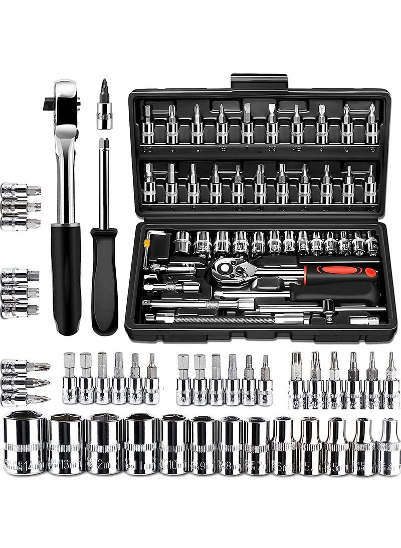 1 Pcs Tool Kit & Screwdriver Set And Socket Set Wrench Set Stanley Ratchet Spanner Set Multi Purpose Combination Allen Key Tool Case Precision Tool Set Bike Tool Kit Set All Bike Car  - Image 4