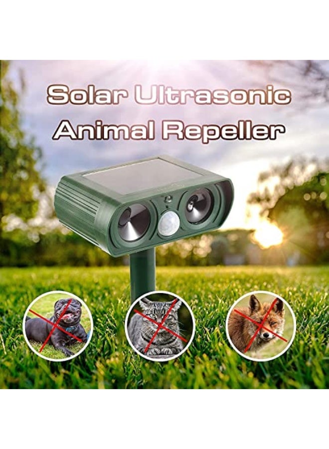 طارد الحيوانات بالموجات فوق الصوتية SYOSI، طارد حيوانات خارجي بالطاقة الشمسية، حساس حركة مقاوم للماء، يصد الكلاب والقطط والسناجب و والأرانب والثعالب والمزيد - Image 2