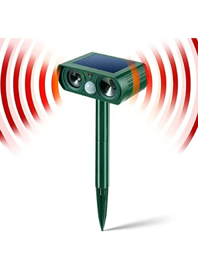 طارد الحيوانات بالموجات فوق الصوتية SYOSI، طارد حيوانات خارجي بالطاقة الشمسية، حساس حركة مقاوم للماء، يصد الكلاب والقطط والسناجب و والأرانب والثعالب والمزيد - Image 1