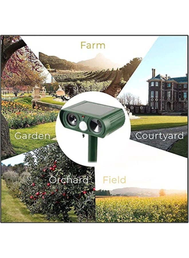 طارد الحيوانات بالموجات فوق الصوتية SYOSI، طارد حيوانات خارجي بالطاقة الشمسية، حساس حركة مقاوم للماء، يصد الكلاب والقطط والسناجب و والأرانب والثعالب والمزيد - Image 3