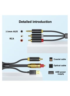 SYOSI كابل تحويل الصوت الرقمي إلى التناظري AV300، SPDIF رقمي/بصري ومحوري إلى تناظري L/R RCA وكابل صوت ستيريو AUX 3.5 مم لأجهزة Xbox/ PS4/ PS5/ TV/ ستيريو منزلي (3M)  - Image 3
