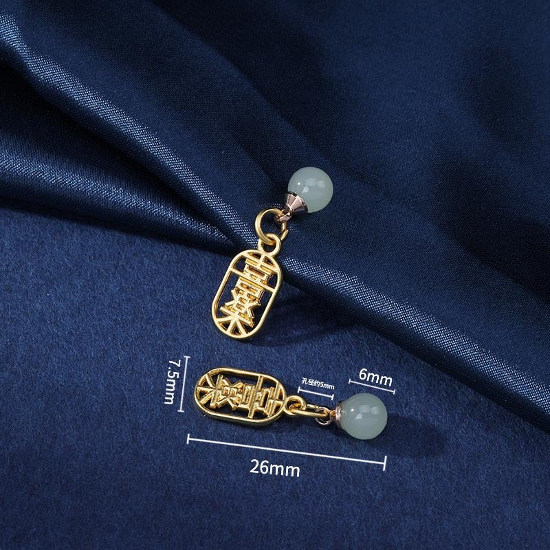 Jade Green Fu Pendant Charm Pearl Bracelet Earring DIY Joy 