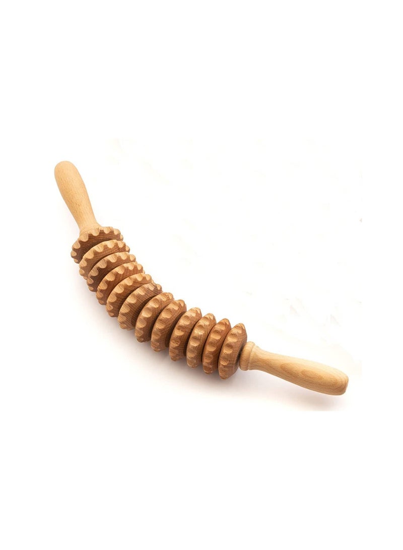 شو وو أسطوانة تدليك خشبية منحنية للخصر والفخذ - Image 1