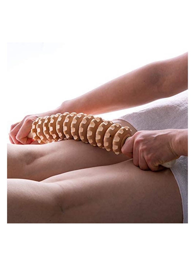 شو وو أسطوانة تدليك خشبية منحنية للخصر والفخذ - Image 4