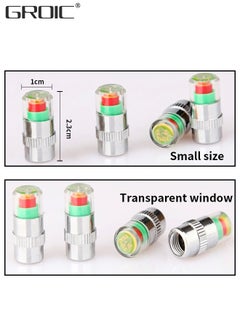 GROIC 4Pcs 2.4 Bar 36 PSI Car Tire Pressure Monitor Valve Stem Caps Sensor Indicator Tire Monitor Cap 3 Color Eye Alert TPMS Tire Pressure Monitor System  - Image 2