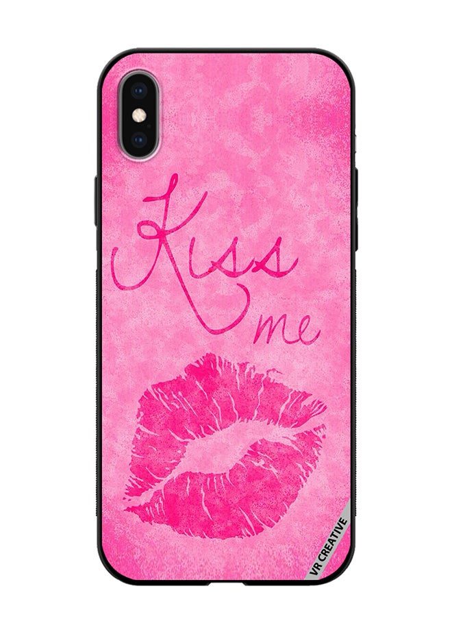 VR CREATIVE Protective Case Cover For Apple iPhone X/XS Kiss me Pink Design Multicolour - Image 1