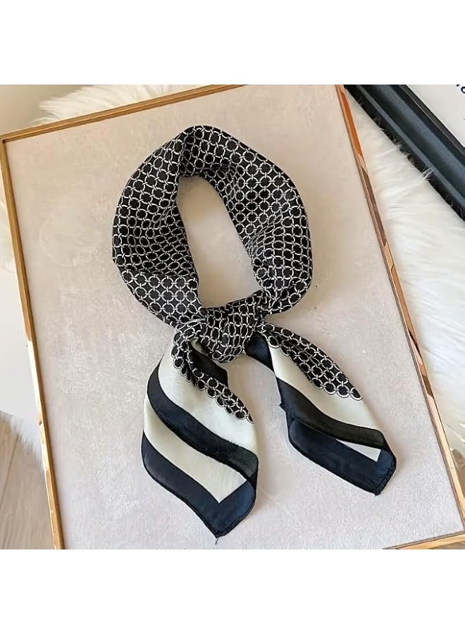 فكرة وشاح ممتاز من الساتان الحريري للنساء، طويل ورفيع، مناسب للشعر والرقبة والخصر، وشاح أنيق للرأس وإكسسوار لمقبض شنطة اليد والمحفظة - Image 4