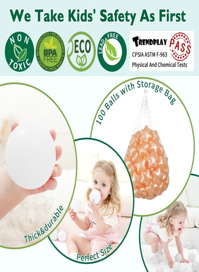TRENDPLAY كرات نجوم تريند بلاي لحوض الكرات - 100 قطعة، 2.4 بوصة، بلاستيكية غير سامة، ألعاب، خيمة، مسبح، بيت لعب، حظيرة لعب، ديكور حفلات، لون ذهبي لؤلؤي - Image 4