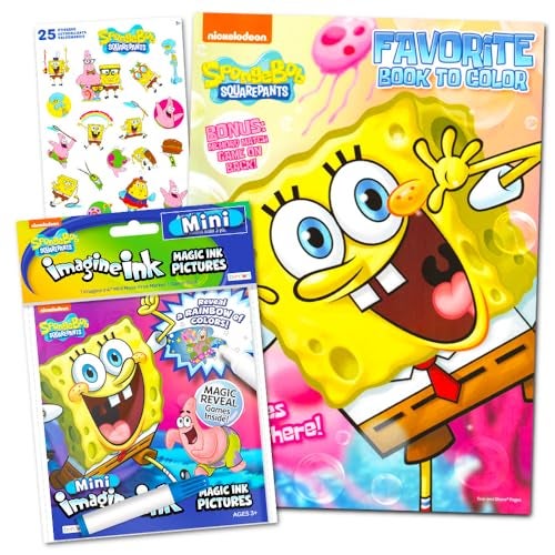 Bendon Publishing Spongebob Squarepants Coloring Book Set with Coloring Book, Imagine Ink Mess-Free Coloring Book, and Stickers - Image 1