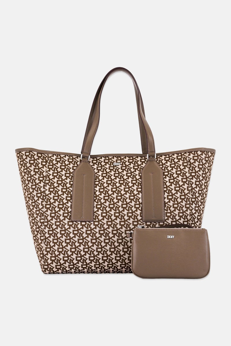 DKNY Women Monogram Logo Grayson Tote Bag With Wallet, Multicolor - Image 1