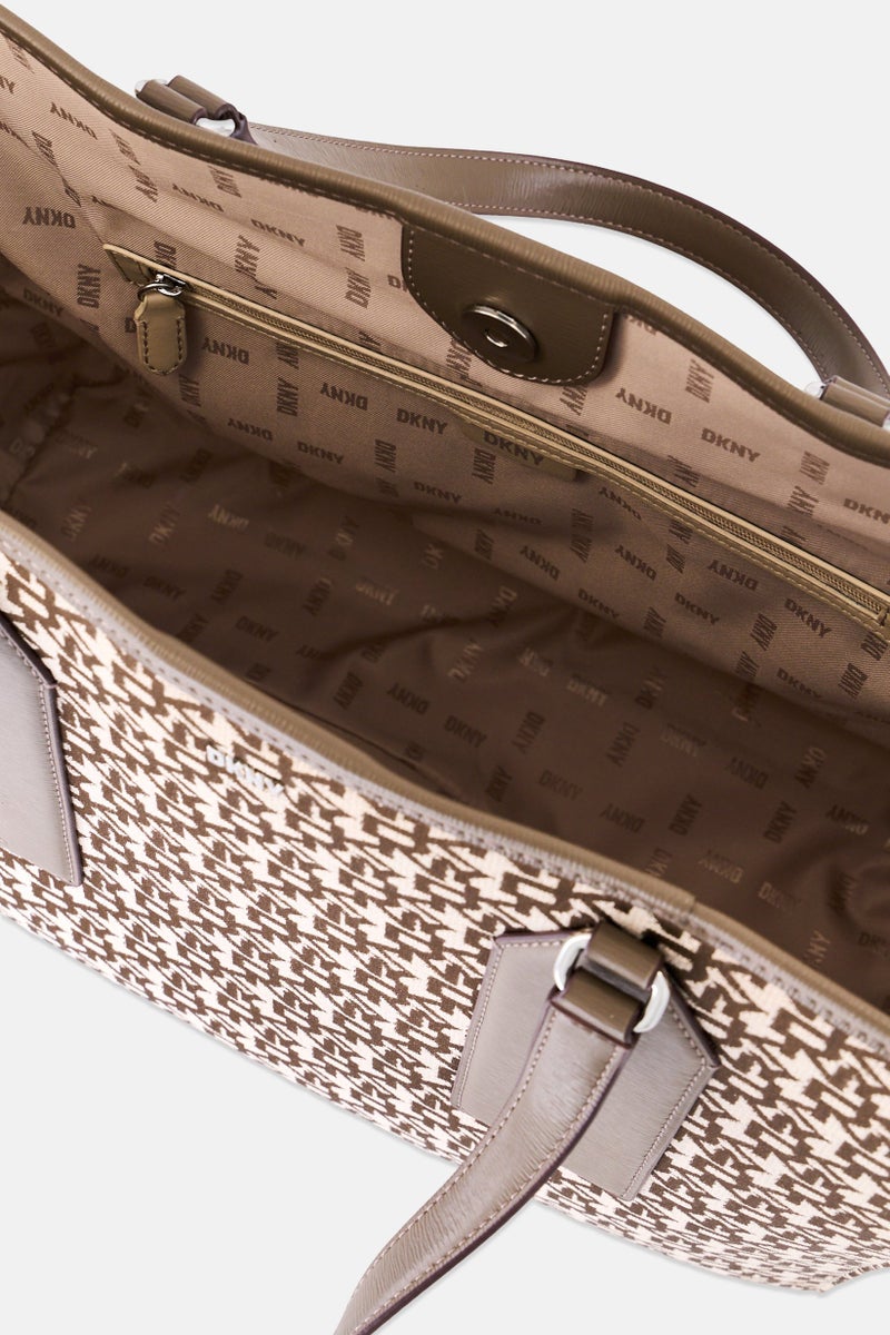 DKNY Women Monogram Logo Grayson Tote Bag With Wallet, Multicolor - Image 4