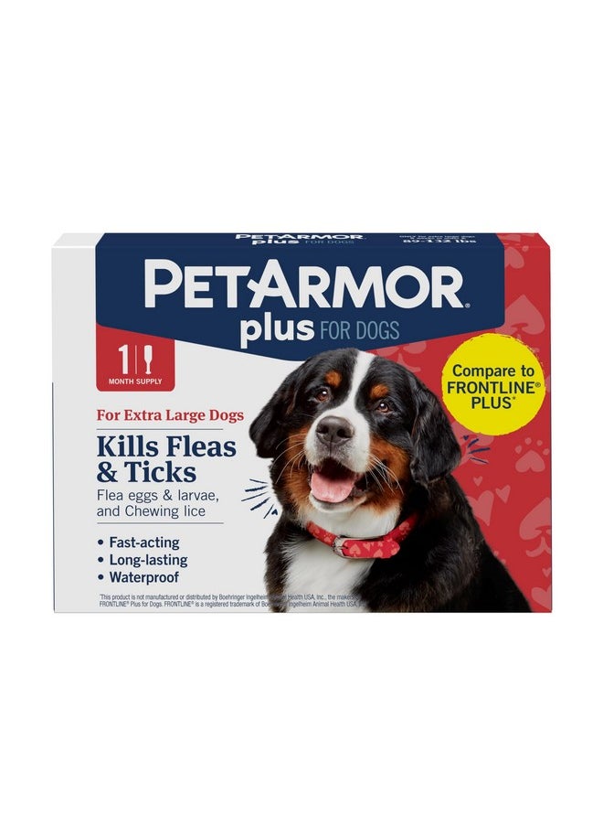 PetArmor PetArmor Plus Flea and Tick Prevention for Dogs, Dog Flea and Tick Treatment, 1 Dose, Waterproof Topical, Fast Acting, X-Large Dogs (89-132 lbs)  - Image 1