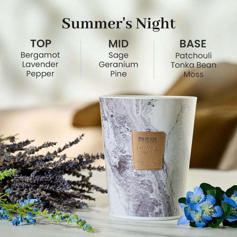 M&Sense Summer Night Scented Candles For Home  3-Wick Highly Scented Jar Candles  Extra Large Candle 35 Oz 150 Hours Long Lasting Burning  Relaxing Aromatherapy Candle For Stress Relief  Meditation - Image 3