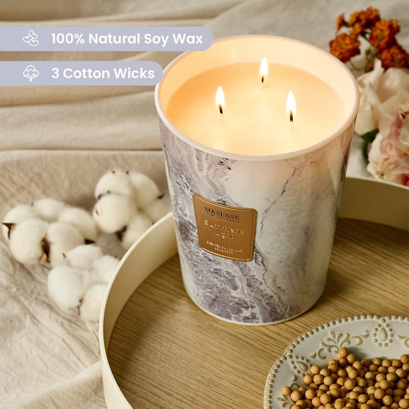 M&Sense Summer Night Scented Candles For Home  3-Wick Highly Scented Jar Candles  Extra Large Candle 35 Oz 150 Hours Long Lasting Burning  Relaxing Aromatherapy Candle For Stress Relief  Meditation - Image 2