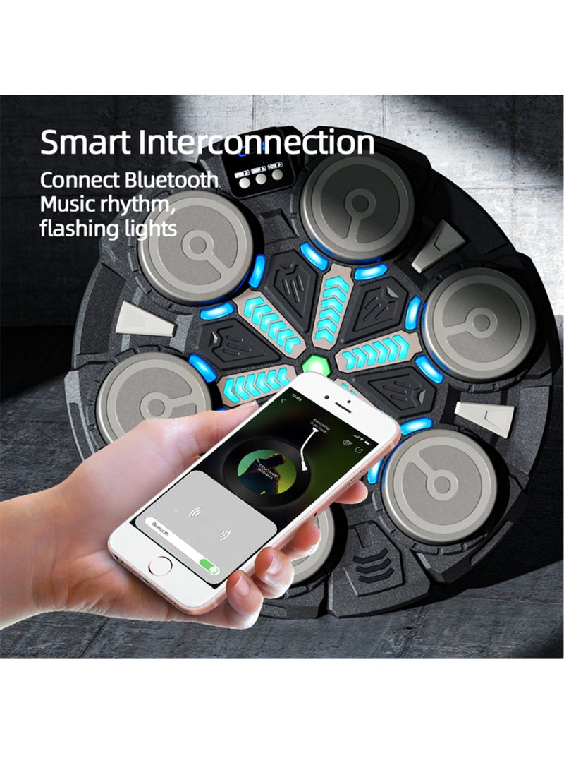 Wall Mounted Electronic Boxing Machine, with Scoring Function,Bluetooth LED Light with USB Charging, Musical Boxing Machine with Training Modes with Boxing Gloves for Kickboxing, Karate, Gym Training - Image 3