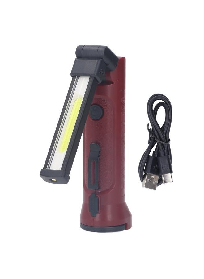 Thoraya LED Work Light Foldable Flashlight with Magnet Hook Clip Rechargeable IPX4 Waterproof 5 Modes Pocket Work Light for Car Repairing Camping  - Image 1
