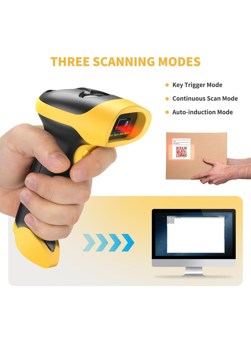 نيتم ماسح ضوئي لرموز QR بتقنية البلوتوث، قارئ رموز لاسلكي تلقائي 3 في 1 أحادي وثنائي الأبعاد، ماسح ضوئي لرموز الصور عبر منفذ USB للمتاجر والمستودعات ونقاط البيع وأجهزة الكمبيوتر والأجهزة اللوحية وأجهزة iPad وiPhone وأجهزة Androi - Image 4