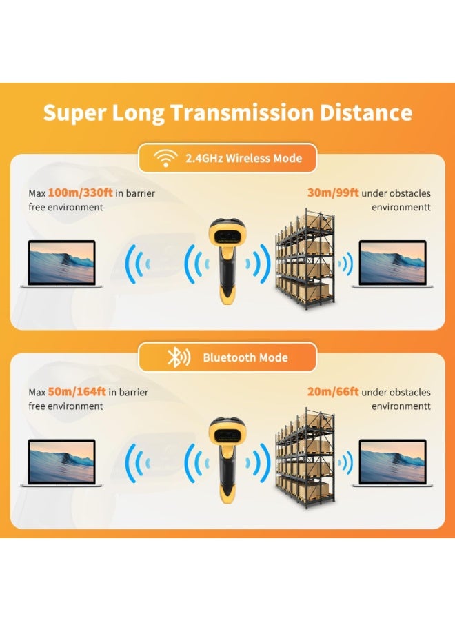 نيتم ماسح ضوئي لرموز QR بتقنية البلوتوث، قارئ رموز لاسلكي تلقائي 3 في 1 أحادي وثنائي الأبعاد، ماسح ضوئي لرموز الصور عبر منفذ USB للمتاجر والمستودعات ونقاط البيع وأجهزة الكمبيوتر والأجهزة اللوحية وأجهزة iPad وiPhone وأجهزة Androi - Image 5