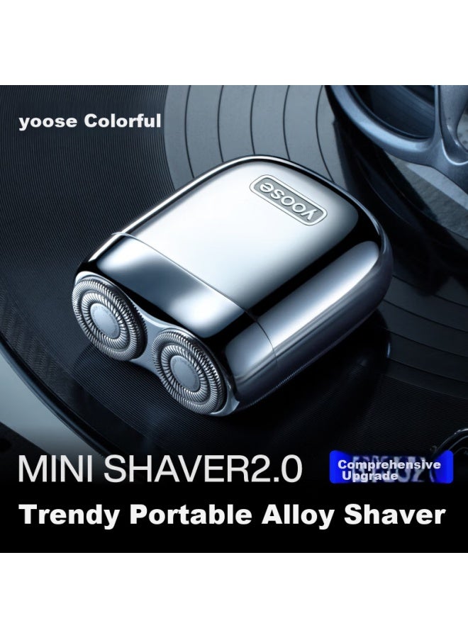 Yoose Portable Electric Shaver, Alloy Razor For Men, Rotary Shaving, Birthday Gift, Valentine's Day Present For Husband Or Father, Beard Trimmer Gift Box, Mini2.0, Midnight Black - Image 2