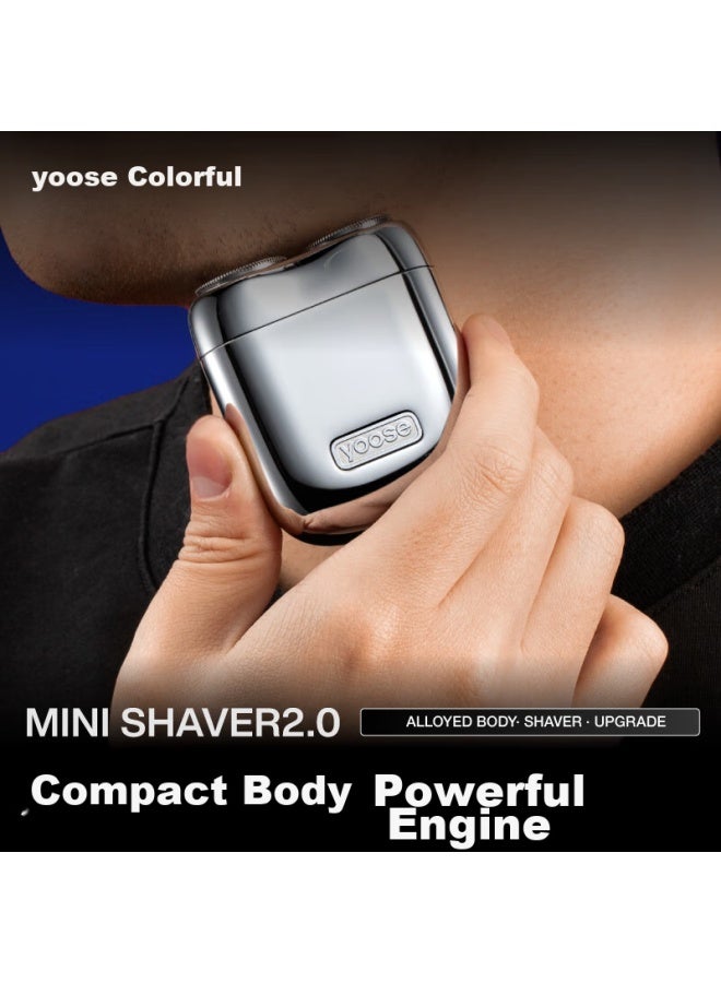 Yoose Portable Electric Shaver, Alloy Razor For Men, Rotary Shaving, Birthday Gift, Valentine's Day Present For Husband Or Father, Beard Trimmer Gift Box, Mini2.0, Midnight Black - Image 5